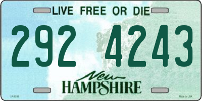 NH license plate 2924243