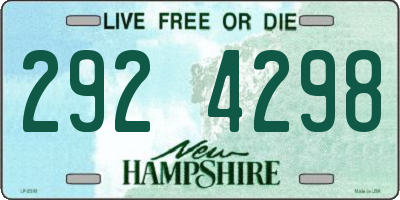 NH license plate 2924298
