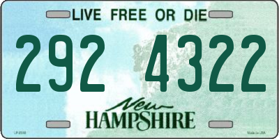 NH license plate 2924322