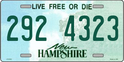 NH license plate 2924323