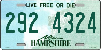 NH license plate 2924324