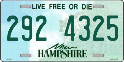 NH license plate 2924325