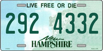 NH license plate 2924332