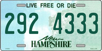 NH license plate 2924333