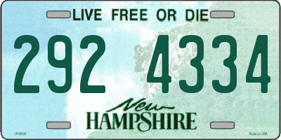 NH license plate 2924334