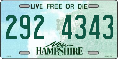 NH license plate 2924343