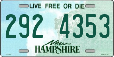 NH license plate 2924353