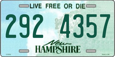 NH license plate 2924357