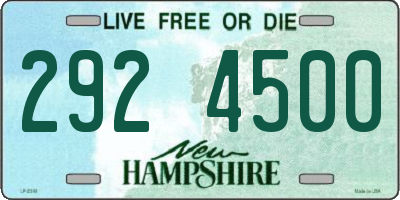 NH license plate 2924500