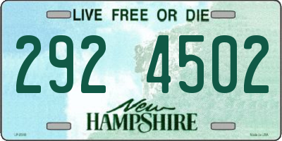 NH license plate 2924502