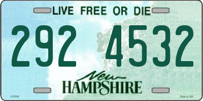 NH license plate 2924532