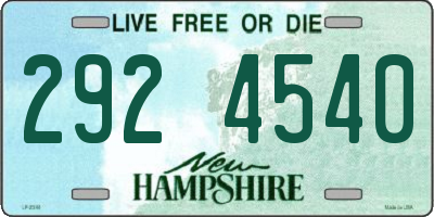 NH license plate 2924540