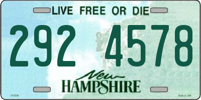 NH license plate 2924578