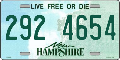 NH license plate 2924654