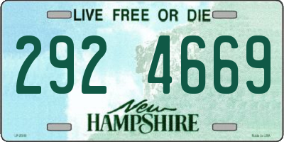 NH license plate 2924669