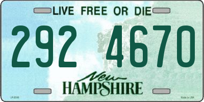 NH license plate 2924670