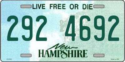 NH license plate 2924692