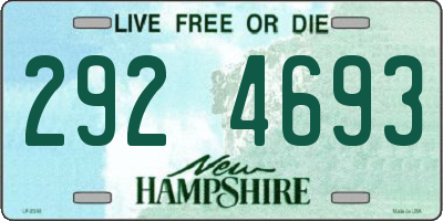 NH license plate 2924693