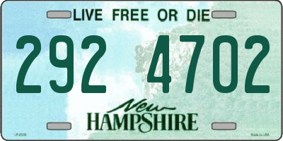 NH license plate 2924702