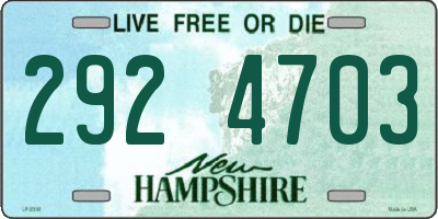 NH license plate 2924703