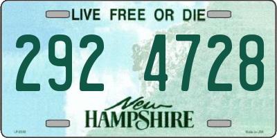 NH license plate 2924728