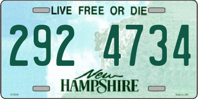 NH license plate 2924734