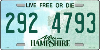 NH license plate 2924793