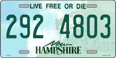 NH license plate 2924803