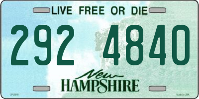 NH license plate 2924840