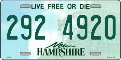 NH license plate 2924920