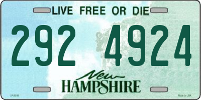 NH license plate 2924924