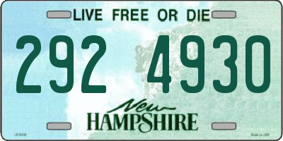 NH license plate 2924930