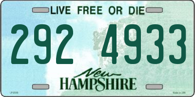 NH license plate 2924933