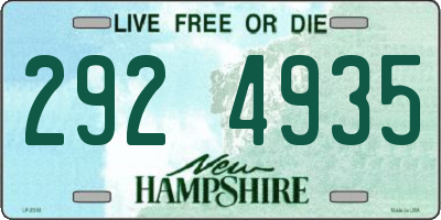 NH license plate 2924935