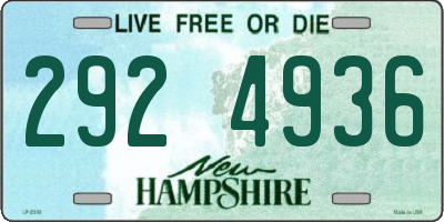 NH license plate 2924936