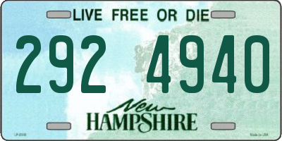 NH license plate 2924940
