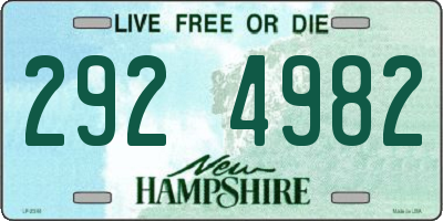 NH license plate 2924982