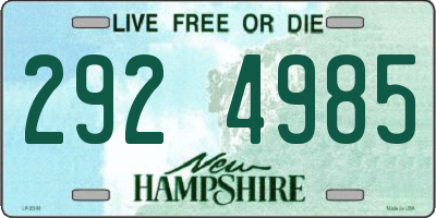 NH license plate 2924985