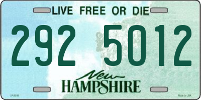 NH license plate 2925012