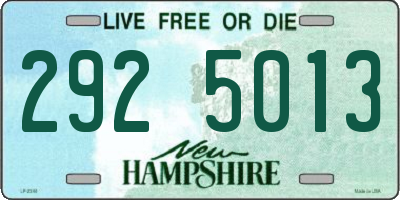 NH license plate 2925013