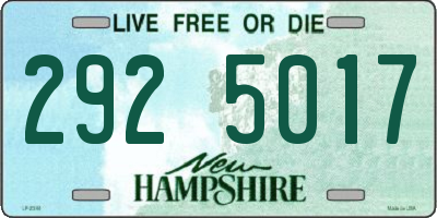 NH license plate 2925017