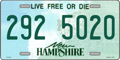 NH license plate 2925020