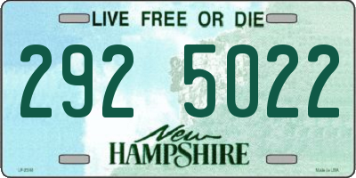 NH license plate 2925022