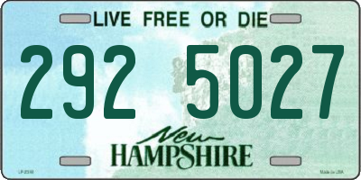 NH license plate 2925027