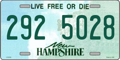 NH license plate 2925028