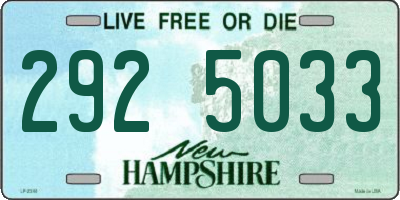 NH license plate 2925033