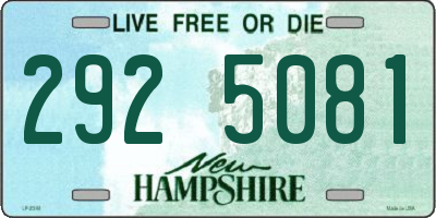 NH license plate 2925081
