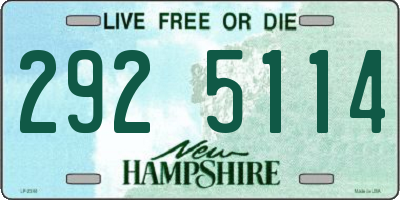 NH license plate 2925114