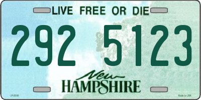 NH license plate 2925123