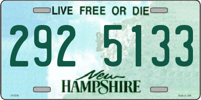 NH license plate 2925133